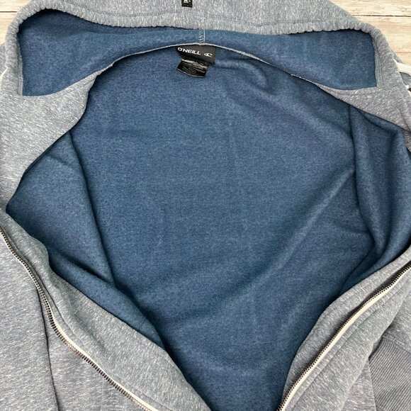 O’Neill SMALL Womens Mens Long Sleeve Zip Hoodie Heather Blue - Picture 4 of 9